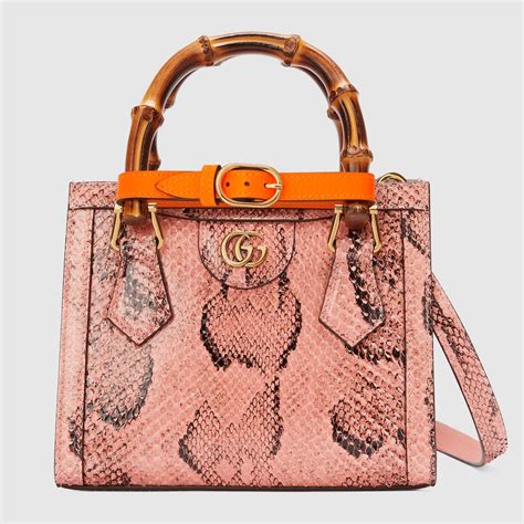 pastel gucci bag|Gucci Diana mini python tote bag in pastel pink .